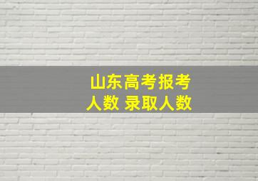 山东高考报考人数 录取人数